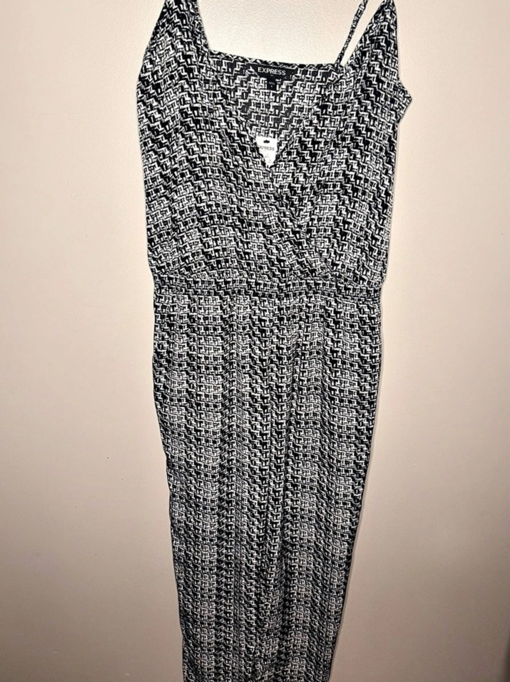 Express Geometric Romper in Black & White Size Small